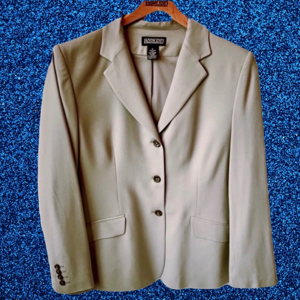 Lands End Wool Blazer Grey Fully lined.  S…